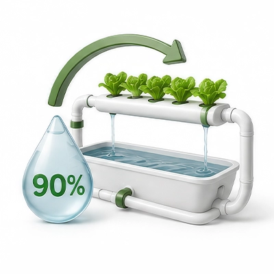 Jusqu'à 90 % d'économie d'eau
